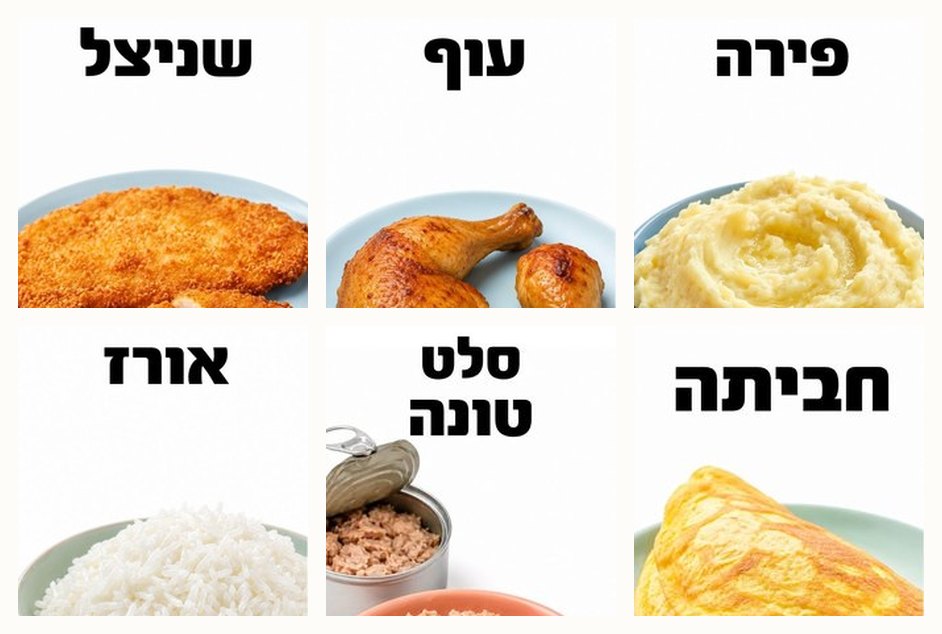 מגנטי מאכלים לתפריט היומי